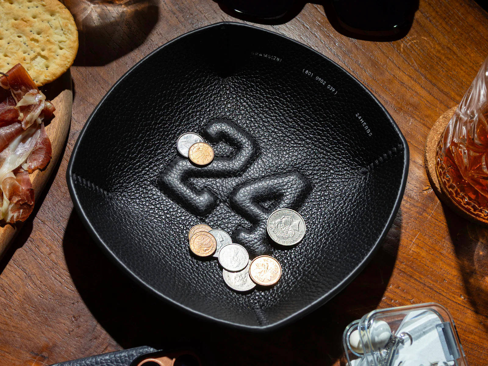 24HERBS 801 Pebbled Leather Tray - Image 6